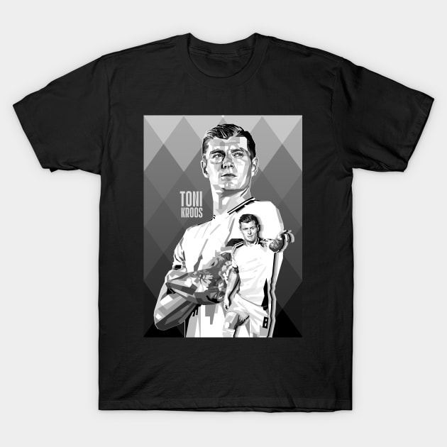Toni Kroos Germany Greyscale T-Shirt by RJWLTG